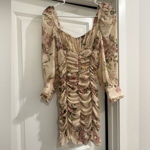 Amazing floral ruched Zara dress size xs